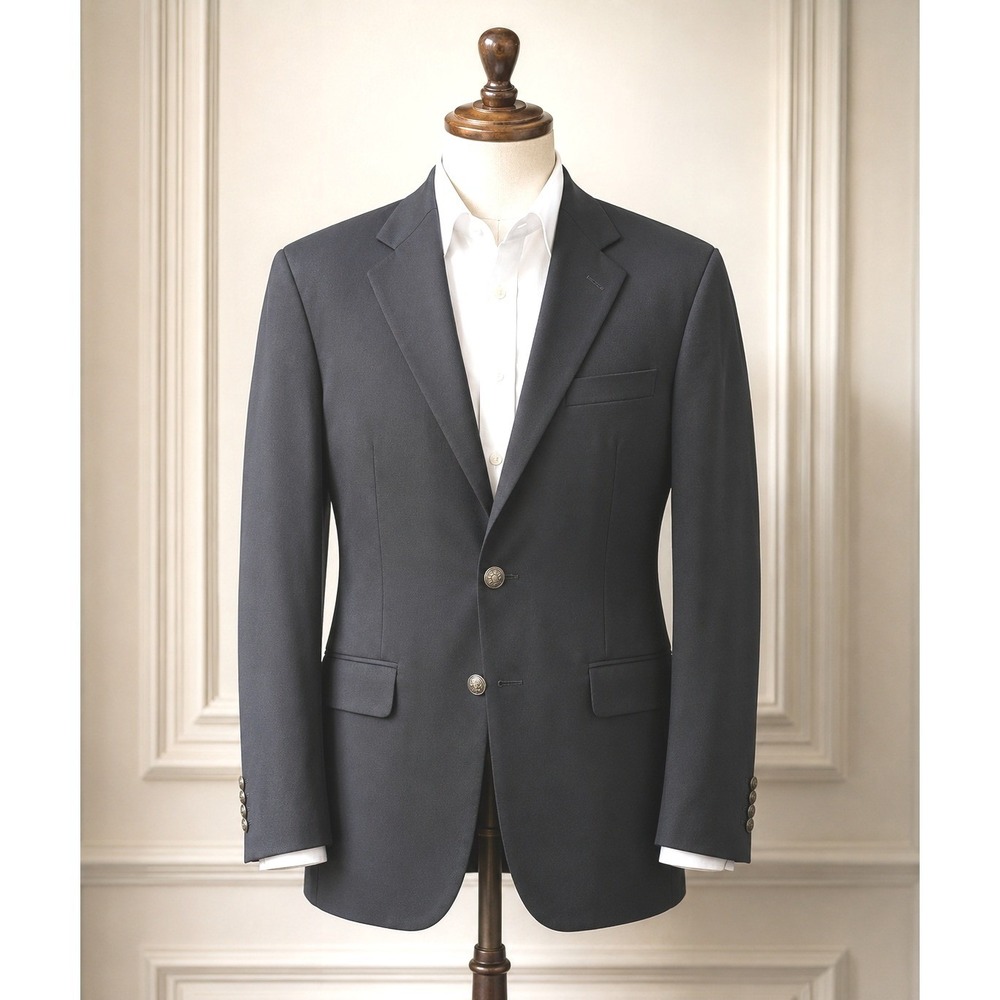 Vintage Ralph Lauren 39R Black 100% Wool Blazer Sport Coat‎ Suit Jacket Classic